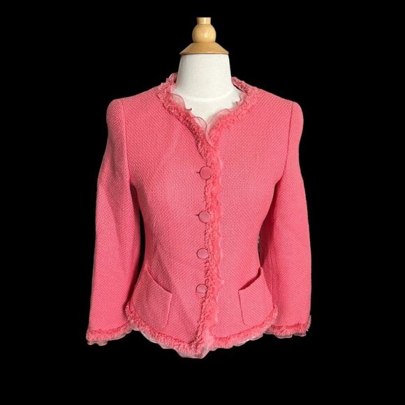 RENA LANGE coral tweed blazer - Picture 6 of 6